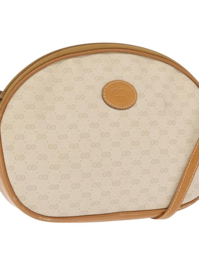 Gucci Micro Gg Supreme Shoulder Bag Pvc Ivory Gold 007 89 0094 Auth Am10270